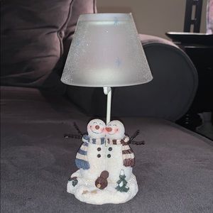 Vintage Snowmen Tea Light Holder with Shade